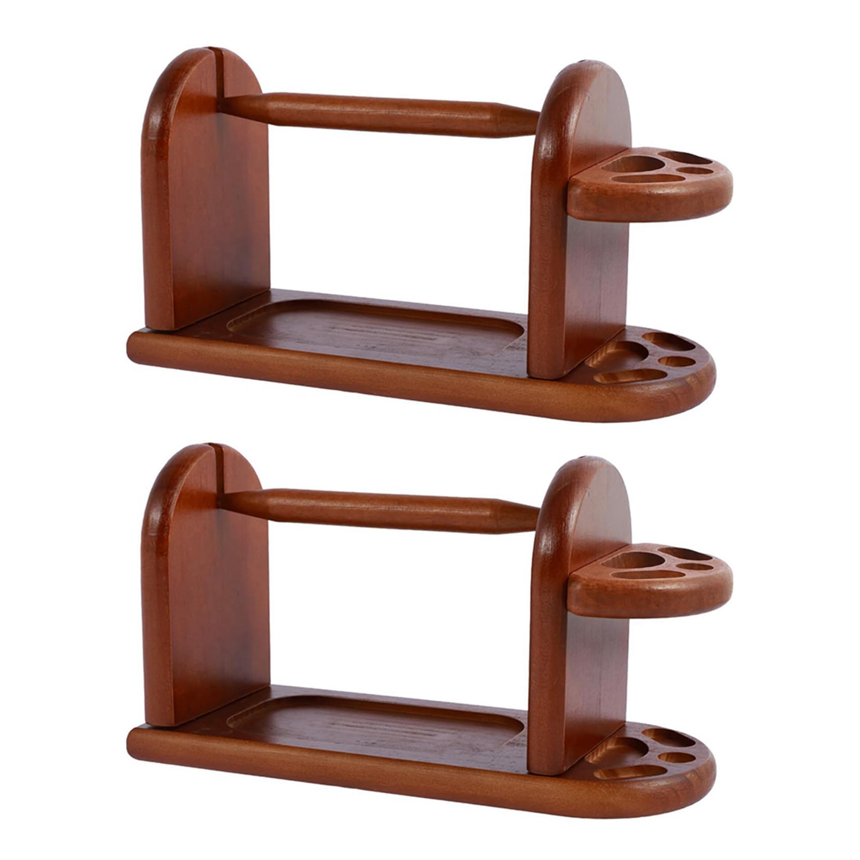 Hndhbfgrt 2X Wooden Yarn Holder for Knitting Crochet, Yarn Rack Stand with Slots, Horizontal Yarn Spinner