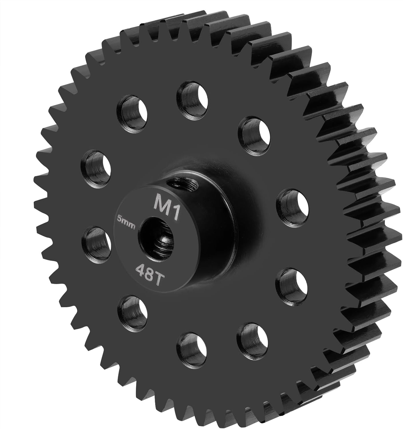 LSG RC Car Gear, Steel M1 Gear 26T 31T 32T 33T 44T 46T 47T 48T 5mm Shaft Motor Gears for 1/8 1/10 RC Brushless Brush Motor Electric Car Truck (48T)