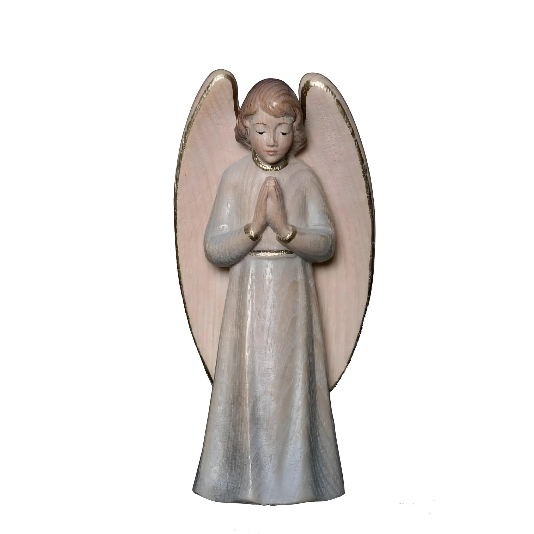 Dolfi | Angel Carved in Wood 12 cm | Hand Painted in Val Gardena | Religious Article