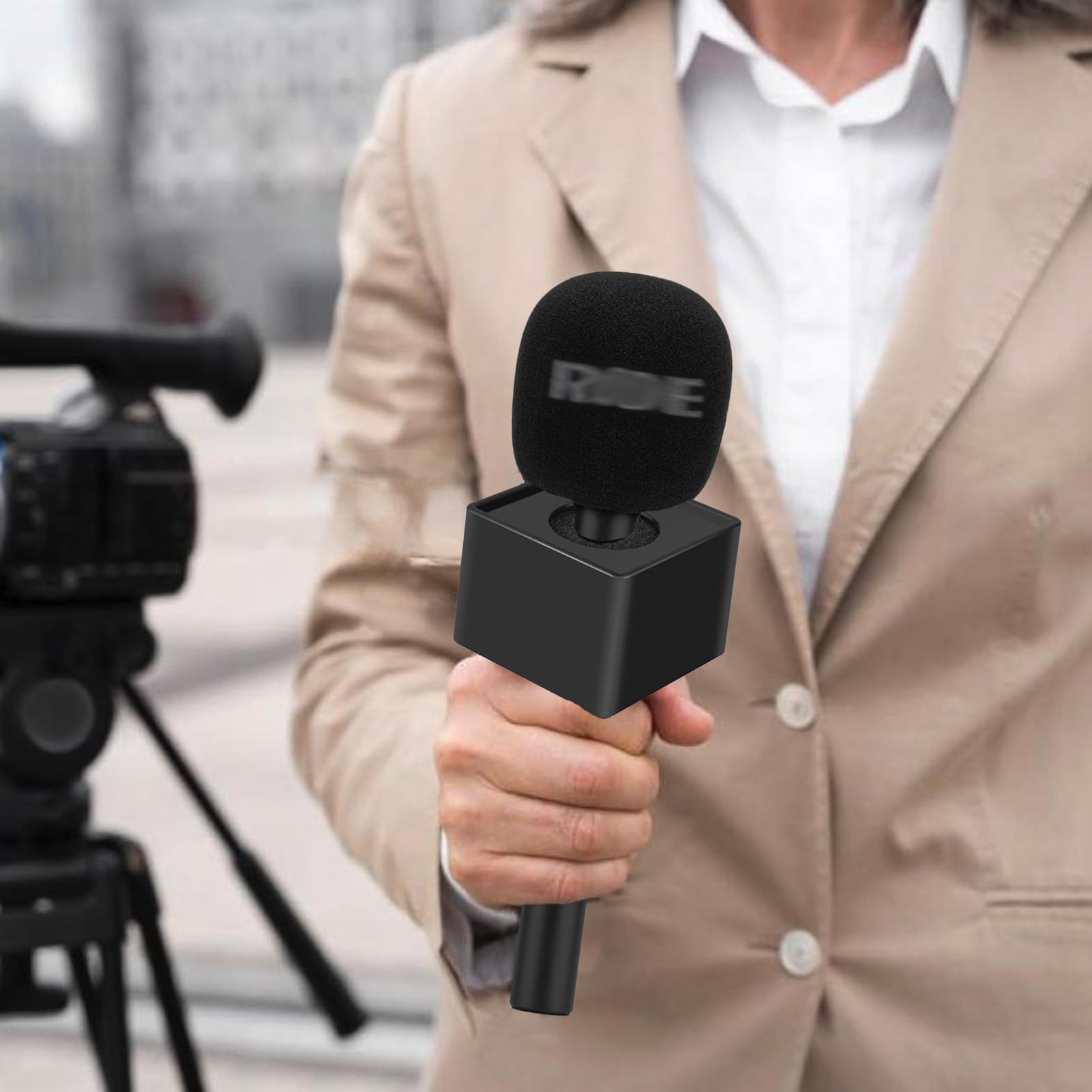 Mic Flag Station for Rode Interview Wireless Go Handheld Adaptor Microphone Handle with Foam Adapter Pack of 2pcs - Image 2