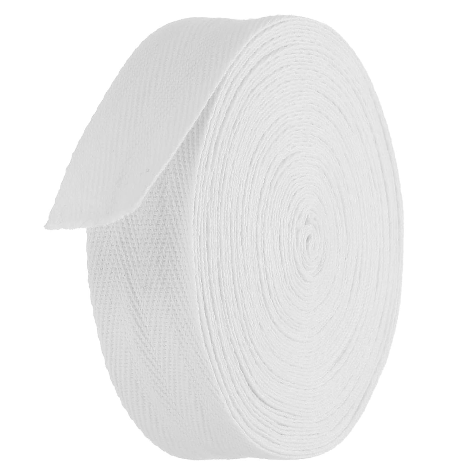 TA-VIGOR Cotton Twill Tape Ribbon 25mm x 10 Yards Herringbone Webbing White