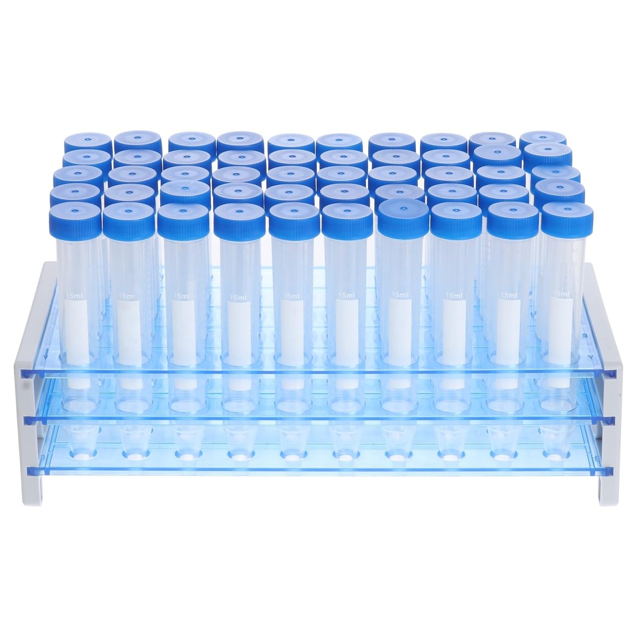 Hemobllo Tubo di prova monouso per test di tubi, in plastica, per esperimenti scientifici (15 ml x 50 50 ml x 30 provette in vetro, 81 pezzi