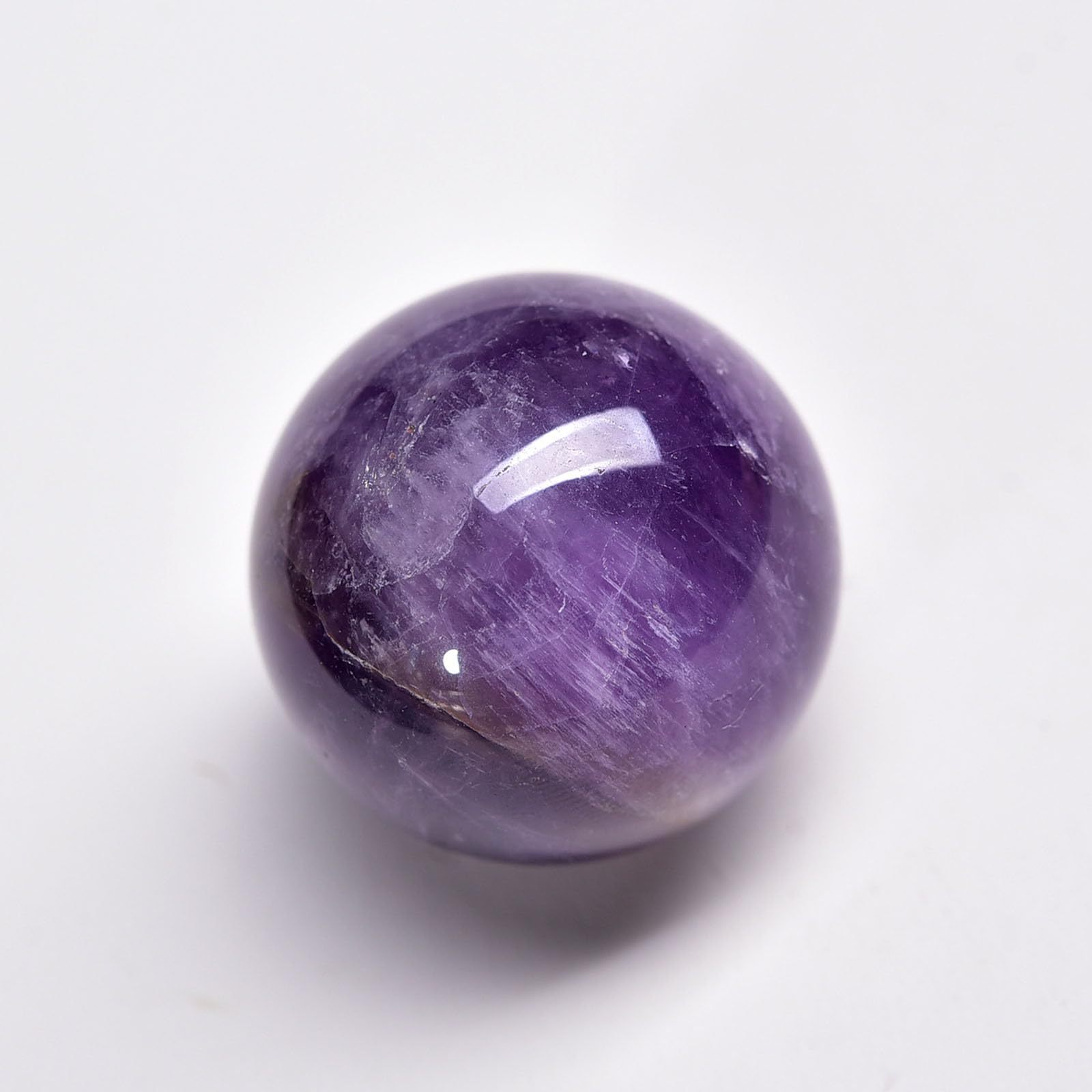 DPURPIWADY Dream Amethyst Crystal Ball,Small Crystals Sphere Prop Ornament for Feng Shui Divination Fortune Telling Tabletop Home Office Desk Decor,50mm