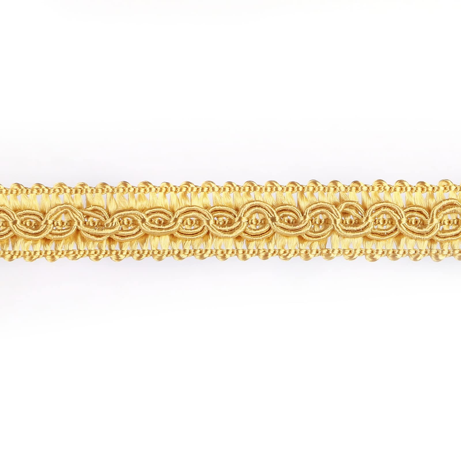 Trenza básica hecha a mano de 13 yardas de diámetro de 1,3 cm para decoración de bricolaje (dorado)