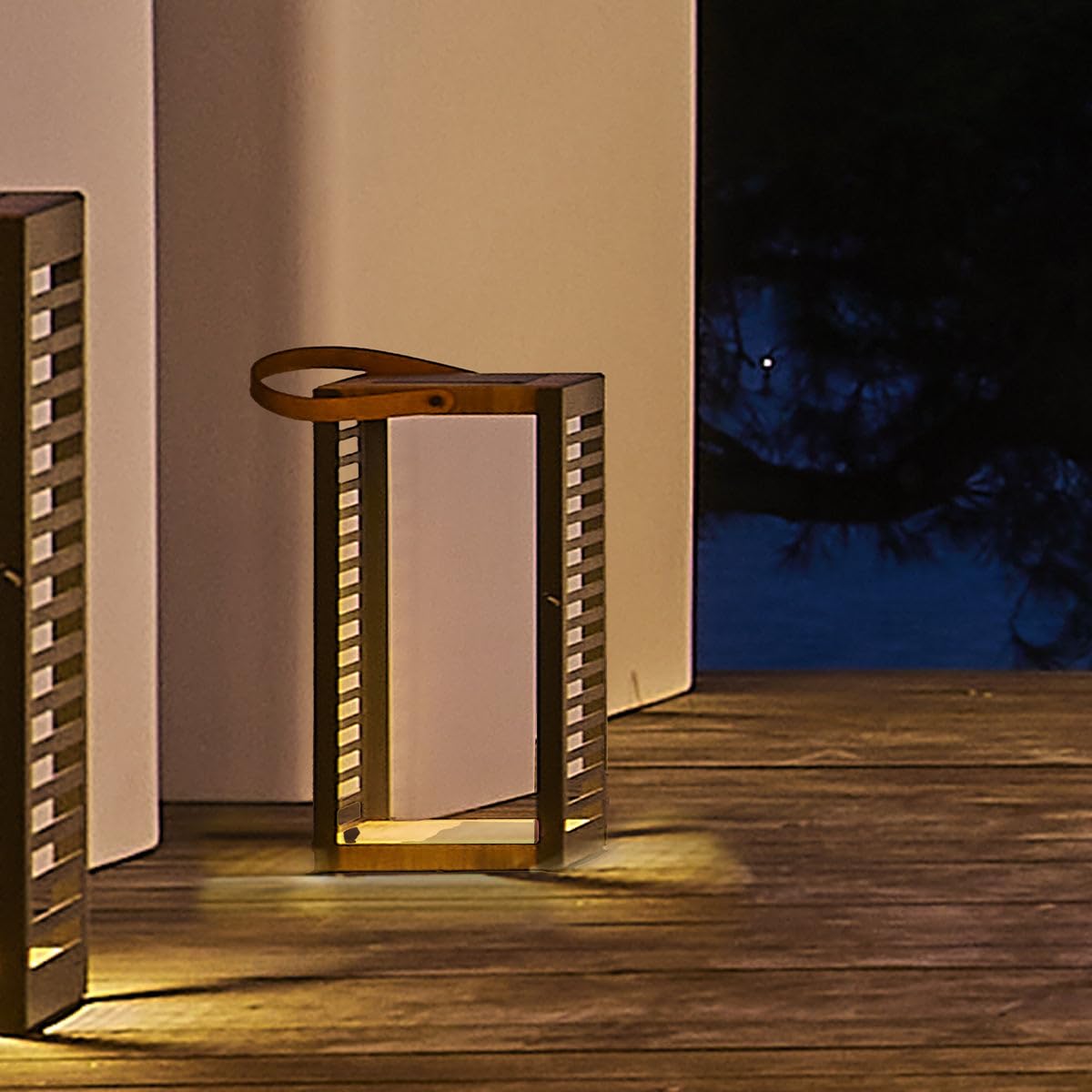 Lampa solarna LED FERIAN SMALL biała z panelem słonecznym H cm