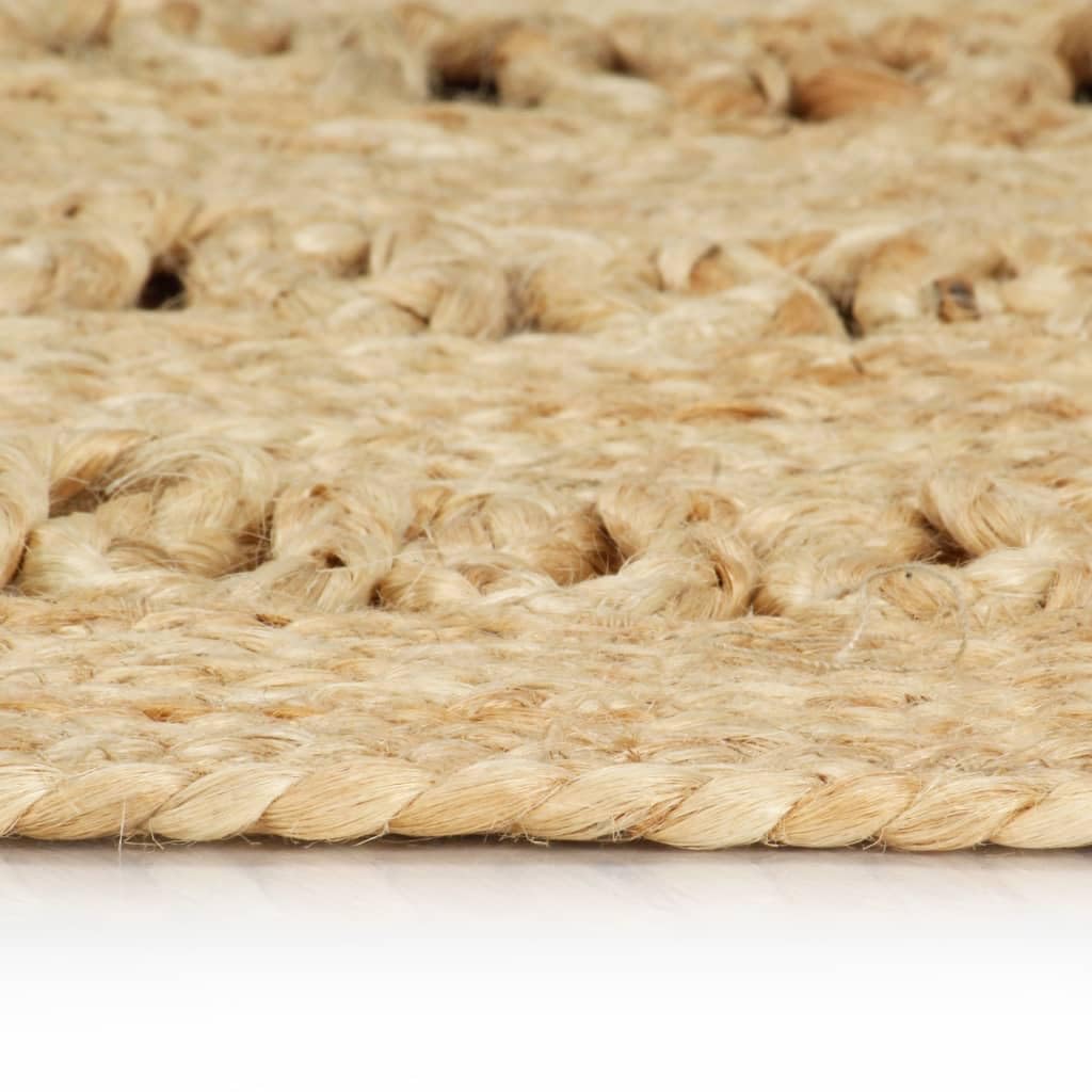 Tapis Fait à la Main en Jute tressée 120 cm pour Salon Chambre Cuisine intérieur extérieur bohème Vintage Design scandinave