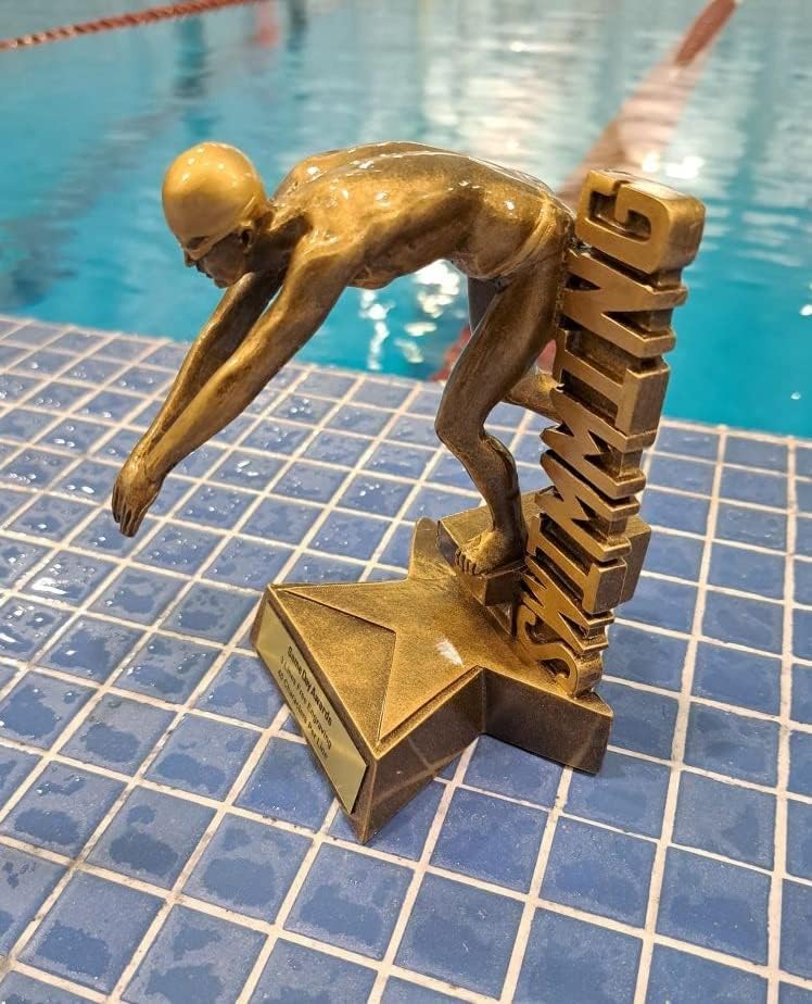 Same Day Awards Billboard Male Swimming Trophy - Engraving Included (Male, 6.5 Inches)