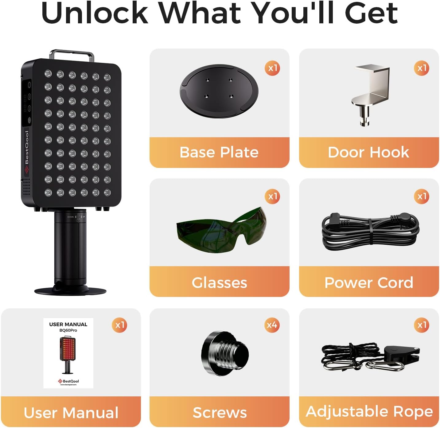 BestQool Red Light Therapy, 6 Wavelengths Infrared Light Therapy with Stand, Elite Grade 60 LED Dual Chip Red Light Therapy for Face, Body, Infrared and Red Light Therapy Panel, Red Light Lamp, 140W - Image 7