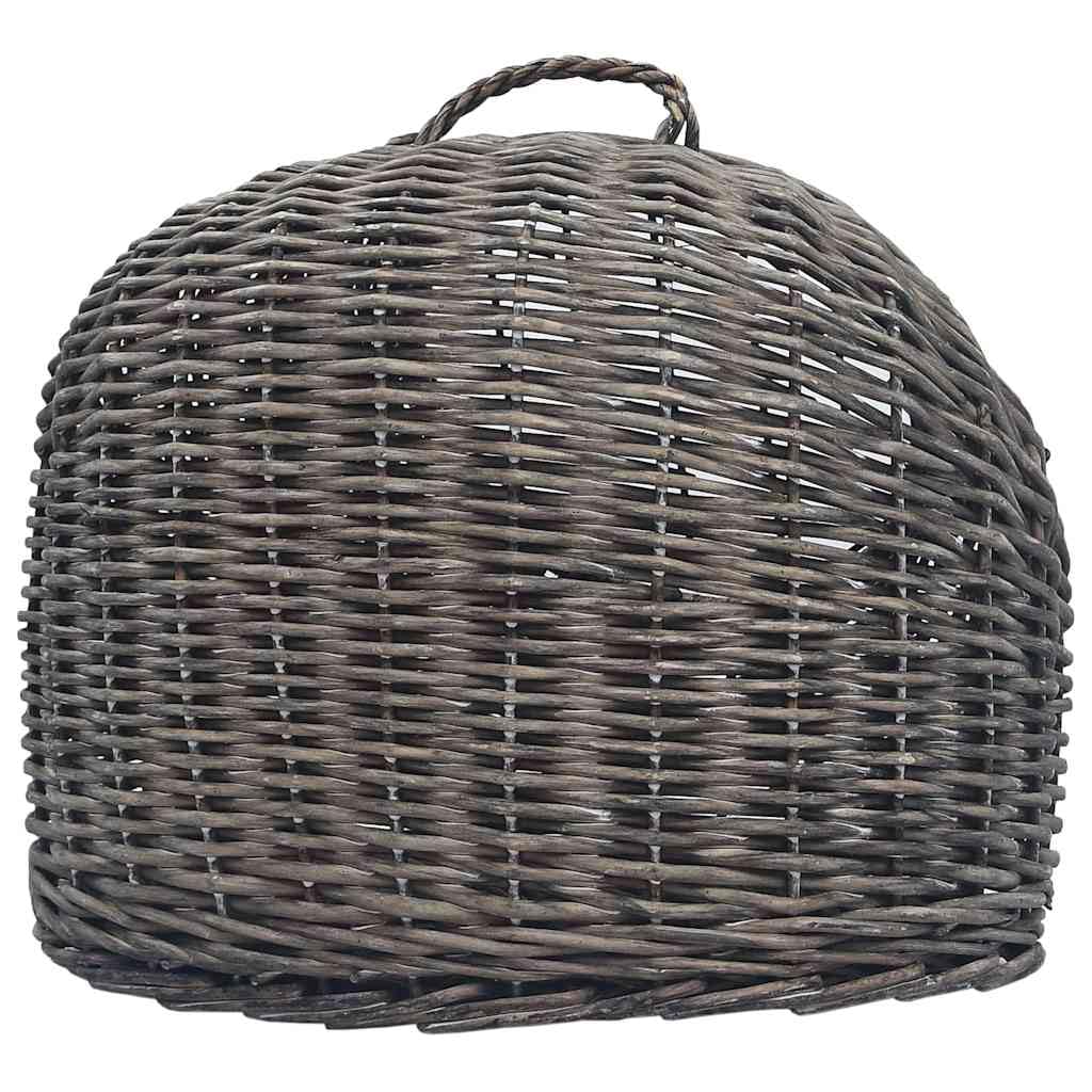Katzen-Transportkorb aus Weide Grau 50x42x40 cm für Katzen, Stabiler Weidenkorb für Reise und Transport