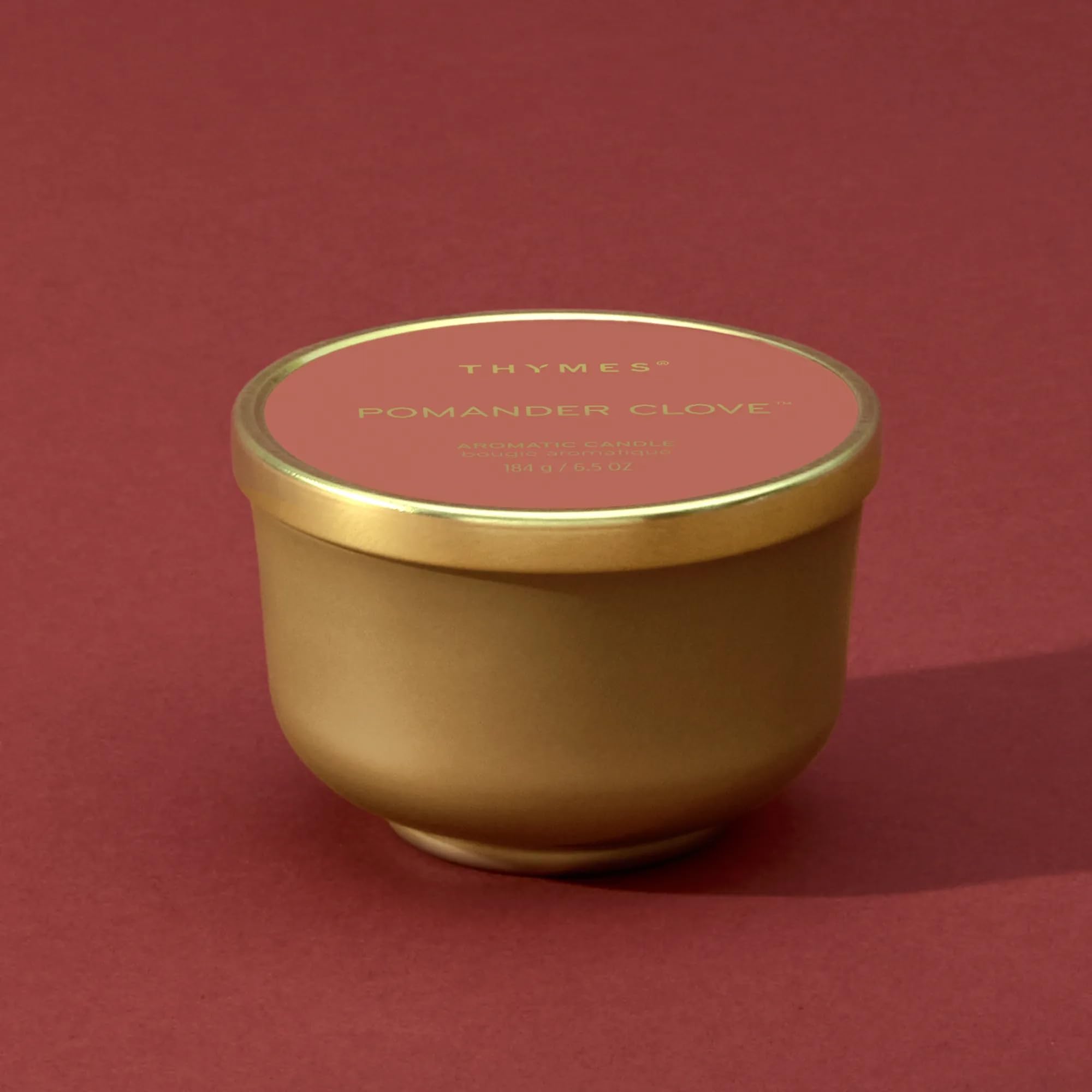 Thymes Pomander - Vela de clavo con tapa, velas perfumadas de 6.5 onzas