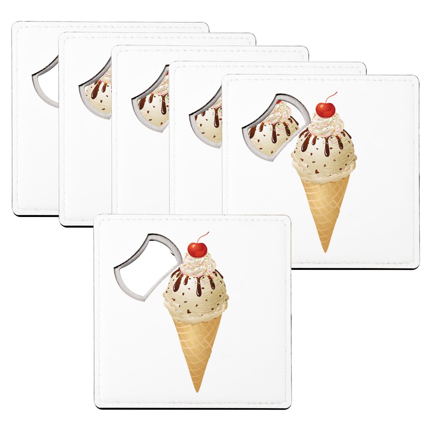 Sous-verre décapsuleur crème glacée dessous de verre original chantilly chocolat