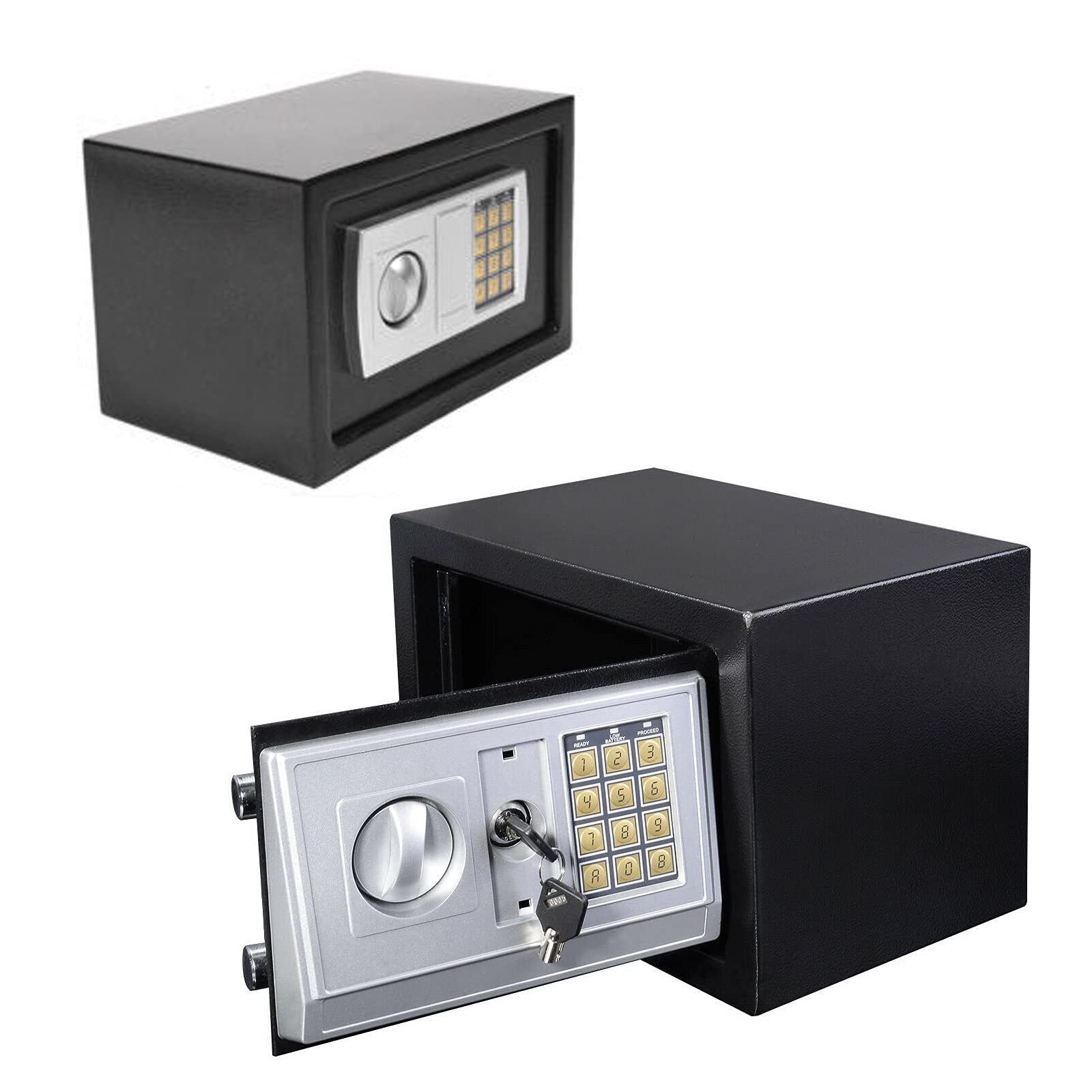 Autofather Black 8.5L Waterproof Fireproof Safe Box Digital Electronic Cash Box Solid Steel Digital Keypad Security Safe For Home Office Security,