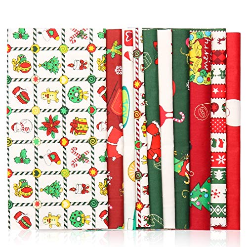 Tessuti Natalizi, 10 Pezzi Stoffa Natalizia