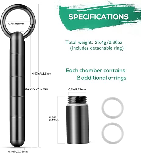 Miniatura 3 de TISUR Llavero Pastillero+Clip de mosquetón redondo de titanio