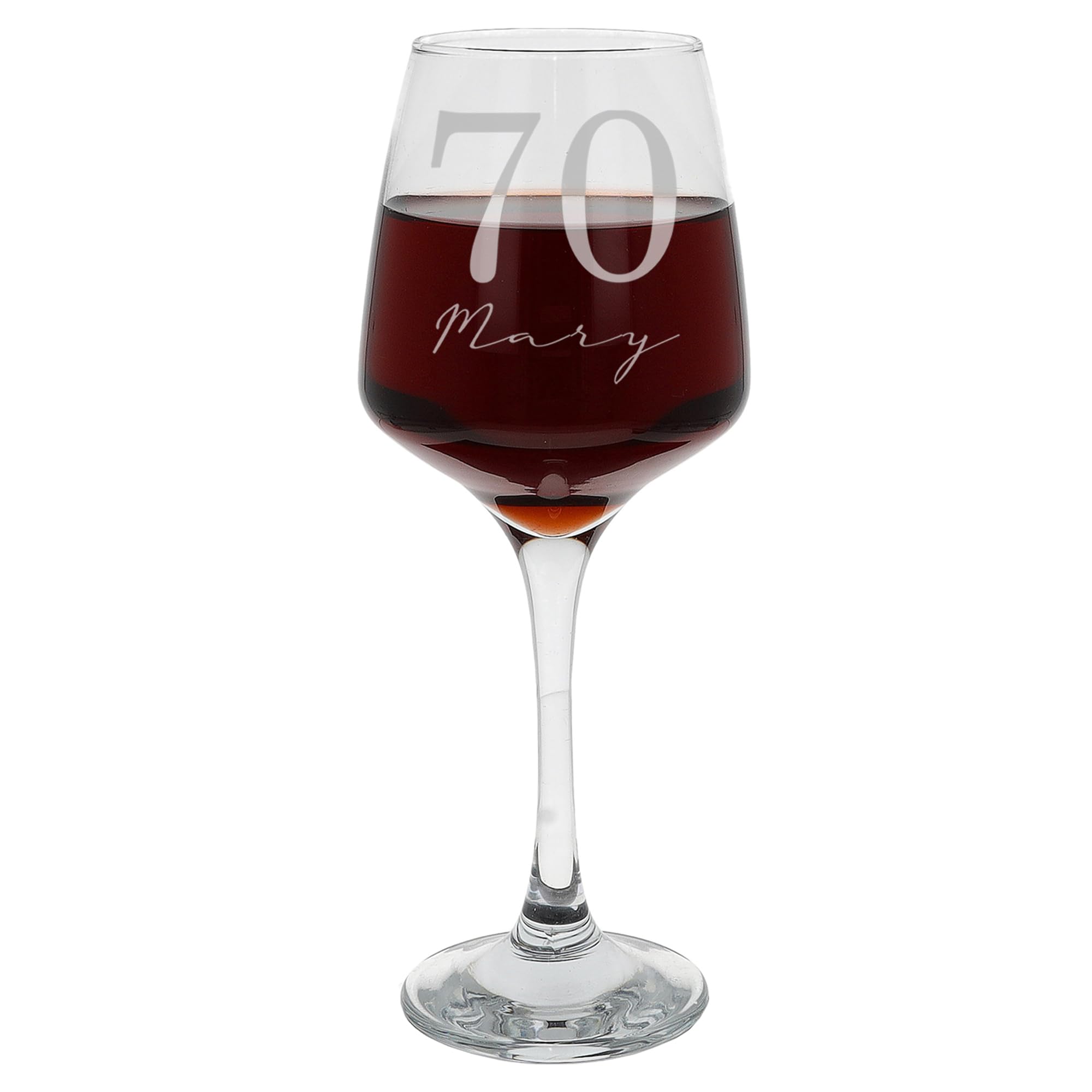 Personalised Wine Glass - Large 400ml Engraved Glass for Women or Men Customised Gift for Birthday Any Age, Elegant Stemware Perfect Birthday Present for Any Age & Signature Name (Age & Name)