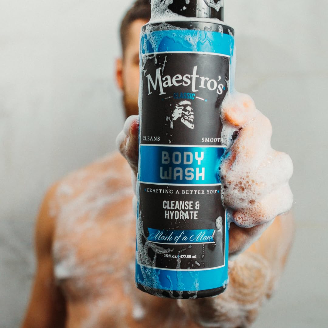 Maestro's Classic BATH WASH - Conditioning Bath Wash, Cleans and Hydrates, Mark of Man Blend, 16 Ounce - Image 5