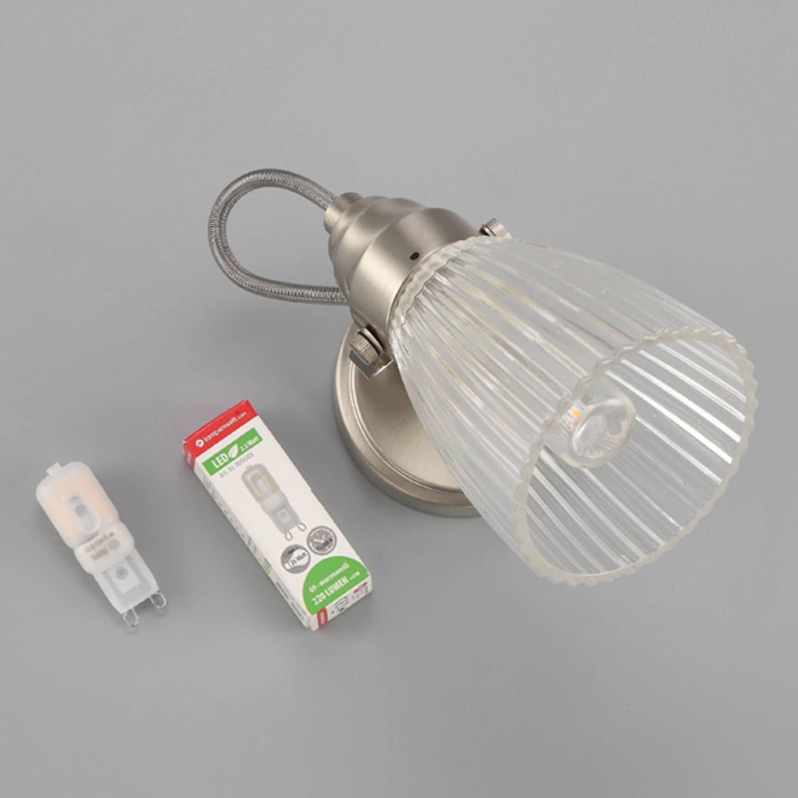Lindby Lámpara de pared Kara (Moderno) en Gris hecho Vidrio e.o. para Cuarto baño (1 llama, G9) lámparas aplique