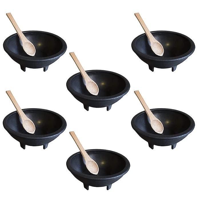 Buy 6 Pack of Salsa Chip and Dip Snack Bowls Combo With Wooden Spoons