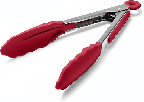 Miniatura 16 de Doosu Pinzas de cocina para cocinar: juego de pinzas para alimentos resistentes al calor de 600 °F con puntas de silicona antiarañazos, pinza de