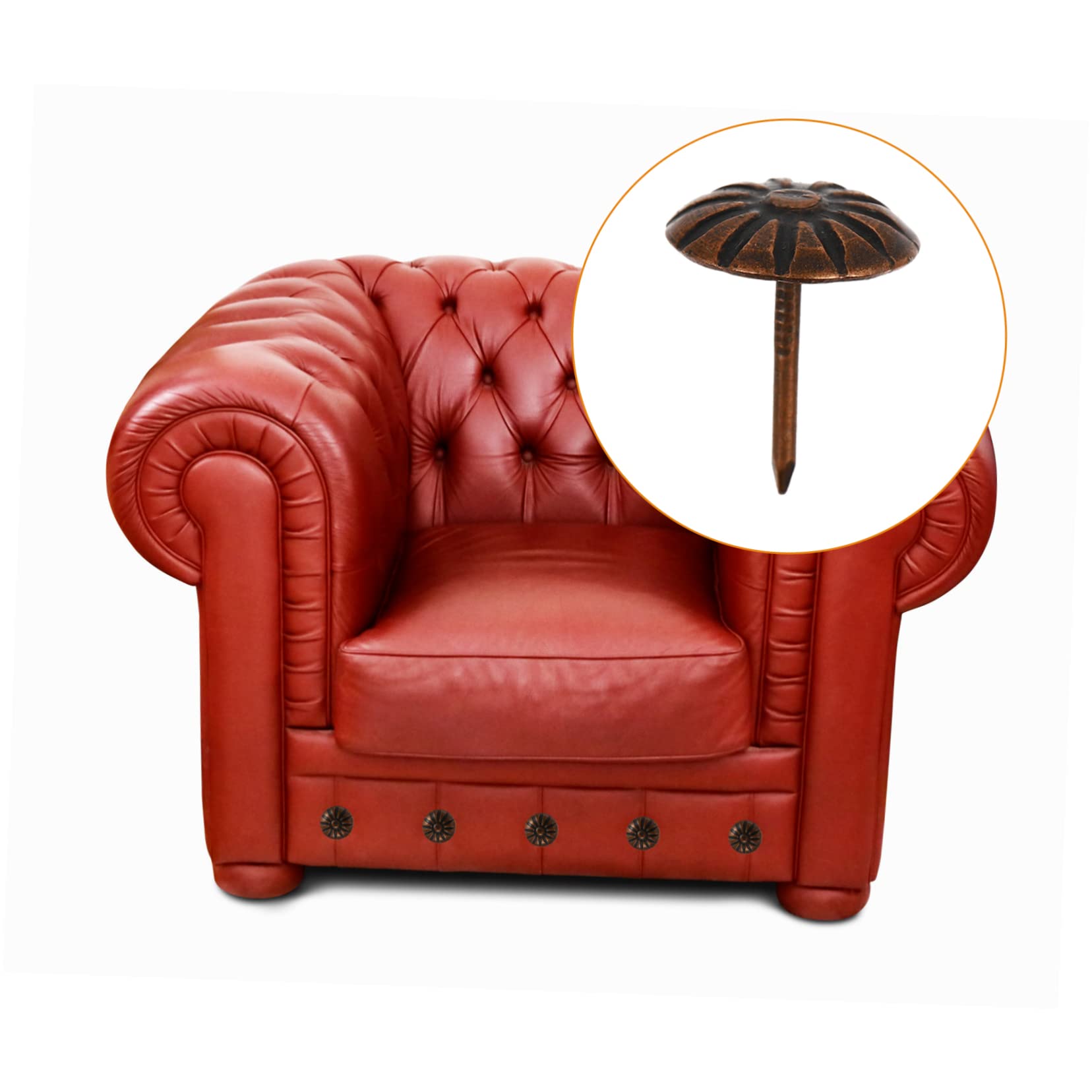 ERINGOGO 100pcs Mini Upholstery Tacks Chrysanthemum Bubble Nails Iron Material for Furniture Decor Craft