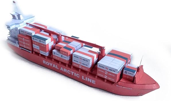 DAGIJIRD 1/400 Scale Danish Container Ship Mary Arctica Paper Ship Model Paper Unassembled DIY Kit Military Model Home Decoration