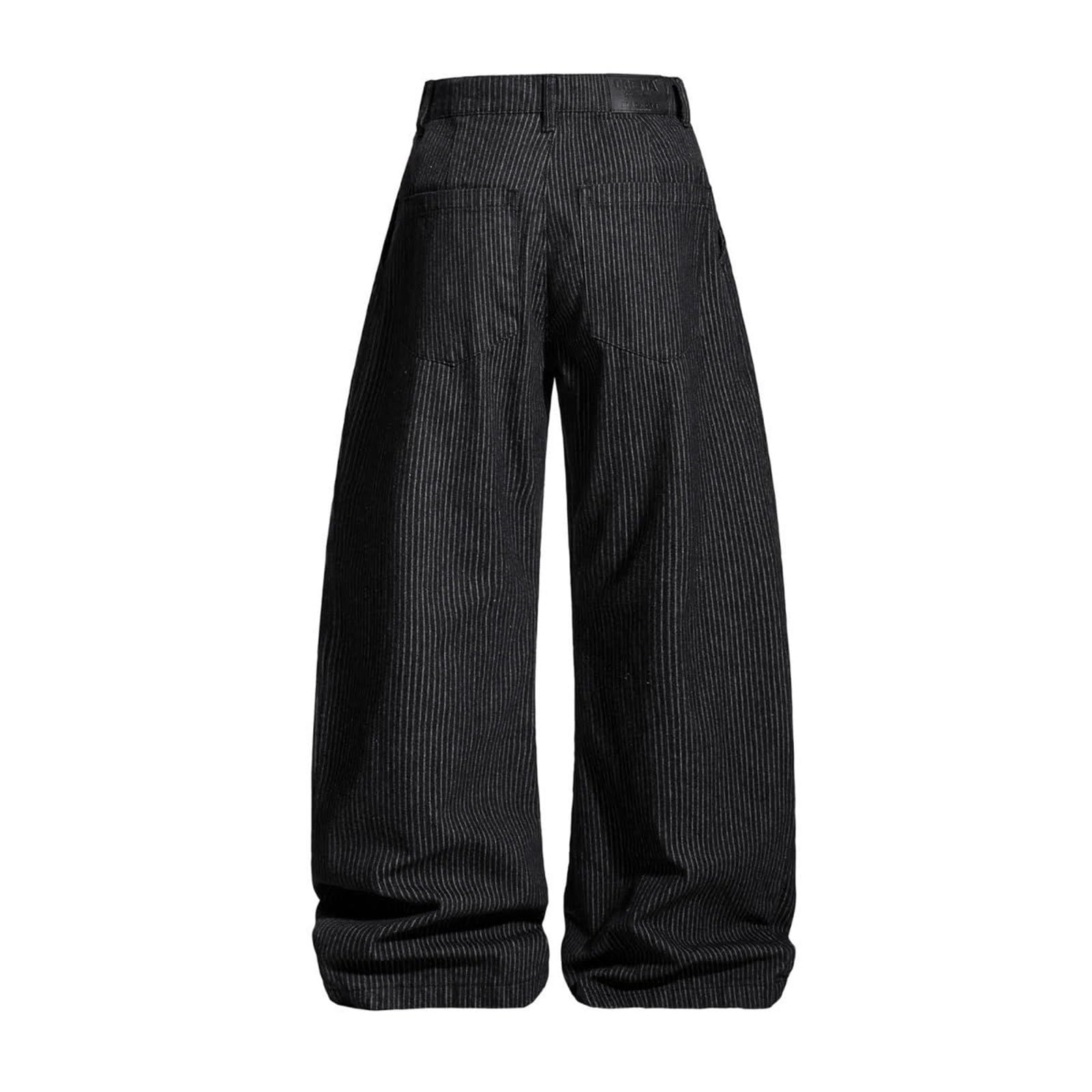 Generisch Pantaloni da uomo, casual, dal taglio dritto, chino nella lunghezza del pavimento, eleganti e a righe, perfetti per l'uso quotidiano.