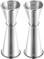 Vista 19 de Jigger para coctelería, Briout Jigger doble de cóctel japonés premium de acero inoxidable grado alimenticio 304, 2 oz 1 oz con mediciones