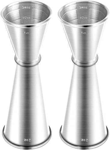 Miniatura 19 de Jigger para coctelería, Briout Jigger doble de cóctel japonés premium de acero inoxidable grado alimenticio 304, 2 oz 1 oz con mediciones