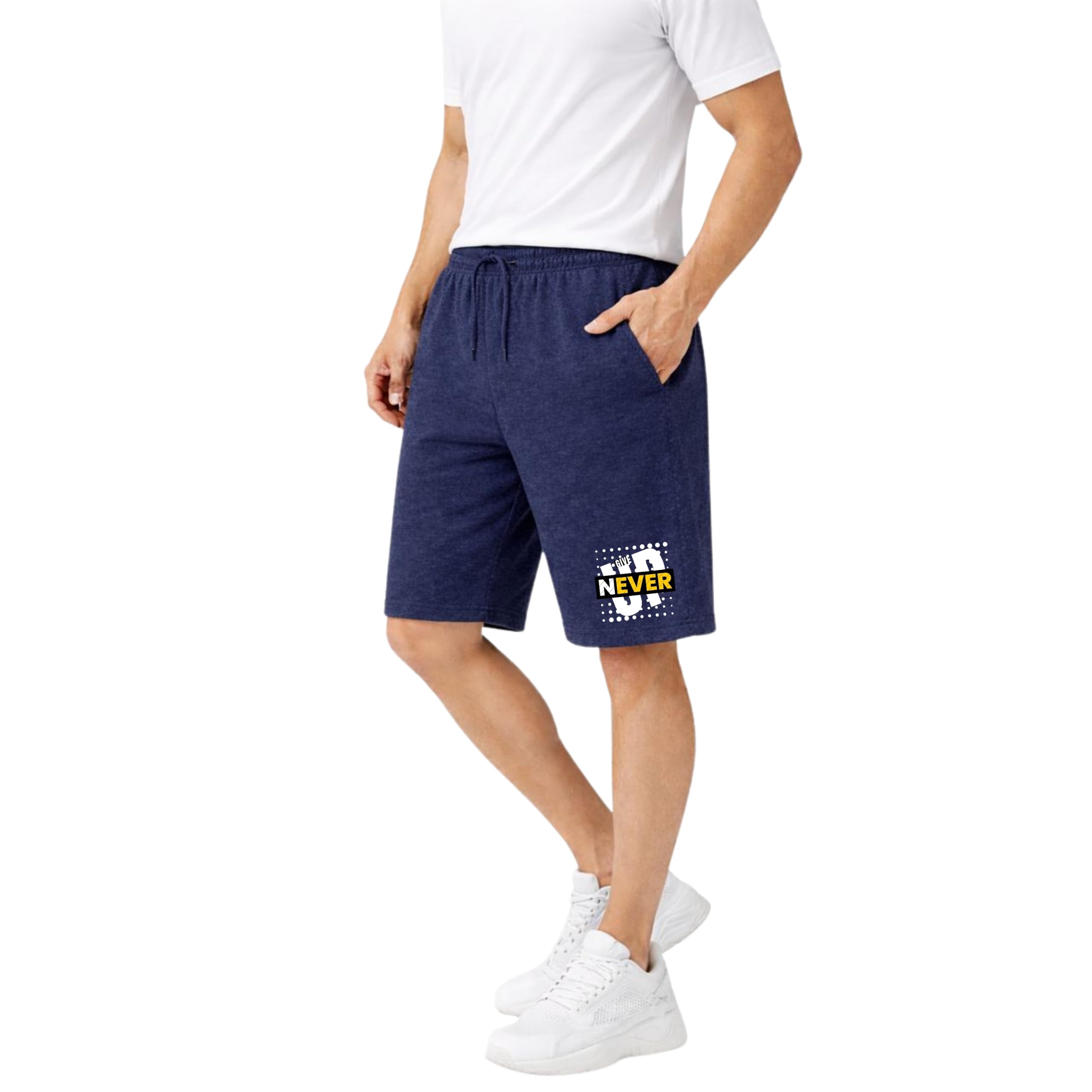 kart black Plus Sizes Men's Cotton Knee Length Shorts (XXL,3XL,4XL,5XL,6XL,7XL,8XL Shorts) | Dont Give Up Printed Shorts | Casual and Night Wear Mens Shorts-picture-49