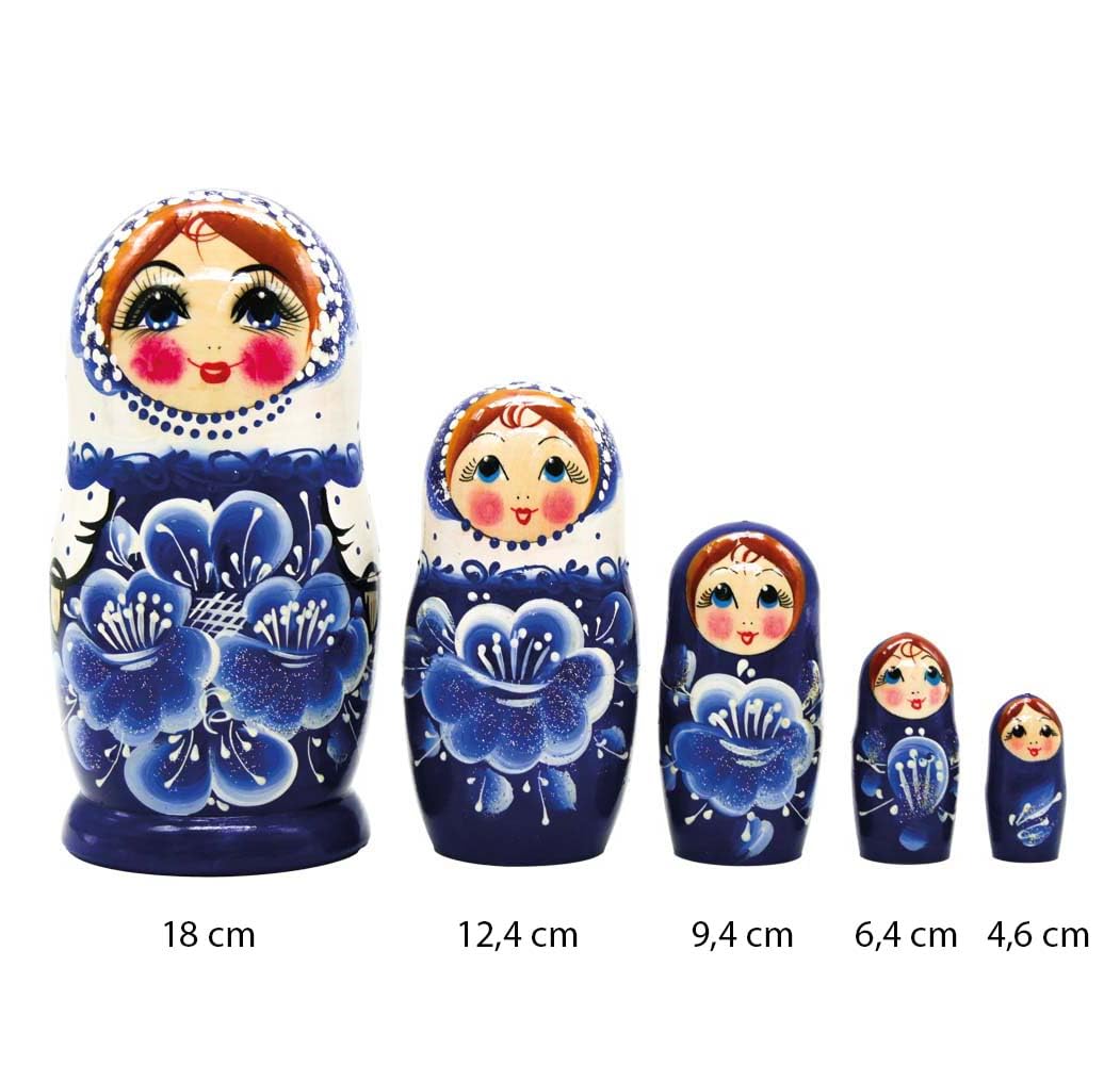 Matrioska Matrioska Matrioska Babushka 18 cm altezza – 5 bambole in legno – diversi motivi – Bambola di legno Матрёшка Matruschka
