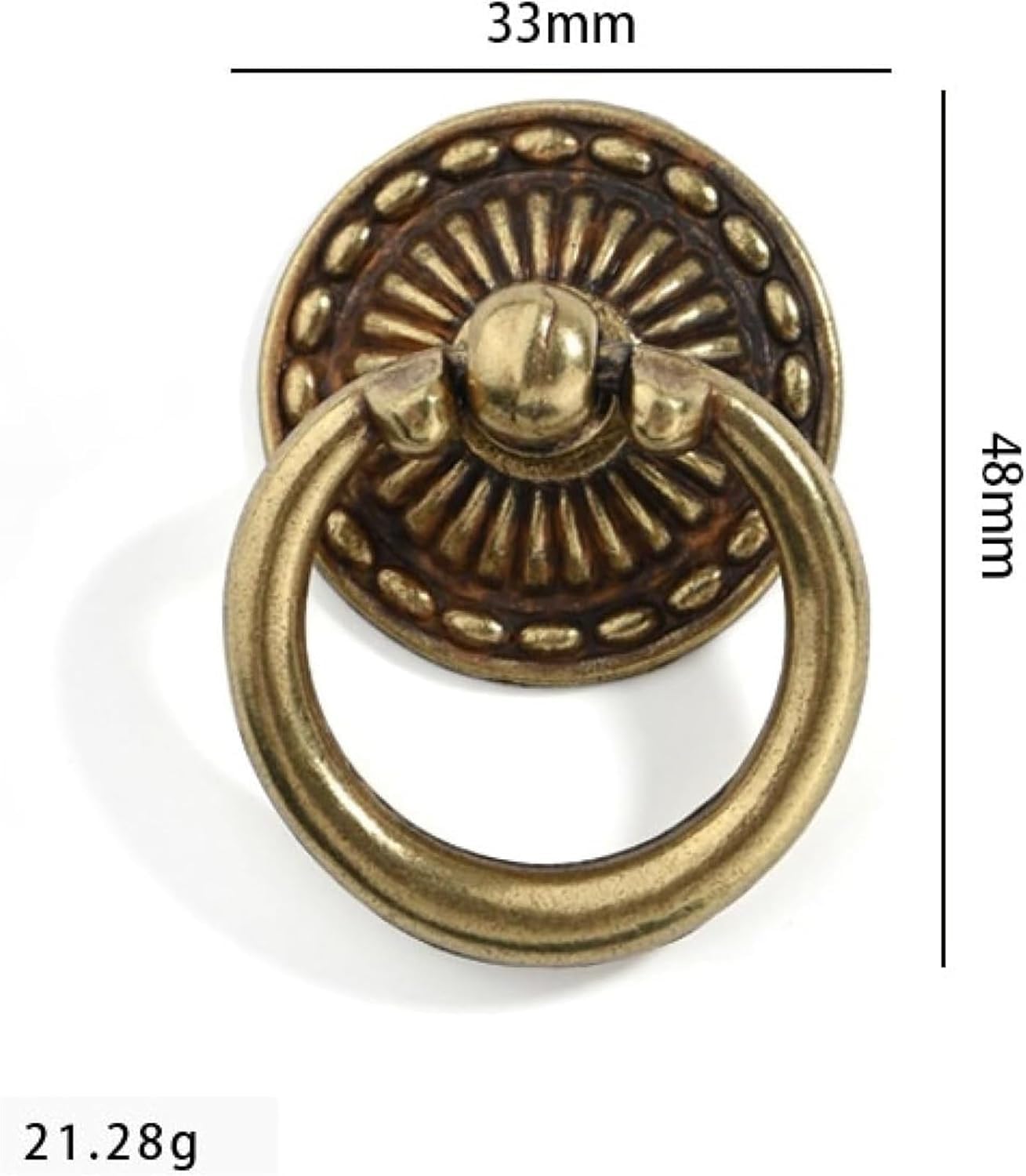 Hardware Round Ring Pull Classic Handle Door Kitchen Hardware Knobs,Pull Handle,Door Knobs 10 Pack Retro Ring Bronze Handle Hanging Ring Drawer Ring Single Hole Pull Ring Cabinet Door(054 European Cop