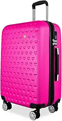 Mala De Viagem Média ANAC Rígida Para 23 kg Com Rodas 360º E Cadeado Segredo. (Pink)