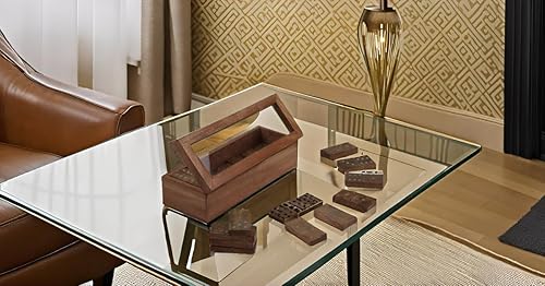 Miniatura 4 de Juego de dominó de madera de alta calidad hecho a mano con 28 azulejos de dominó profesionales en caja de almacenamiento decorativa de madera de