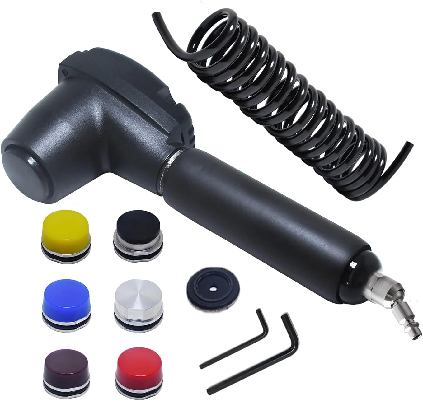 Air Palm Hammer Pneumatic Long Handle Hammer Body Repair Dead Blow Hammers With 5pcs Plastic Tip For Remove Small Laser Cut Parts