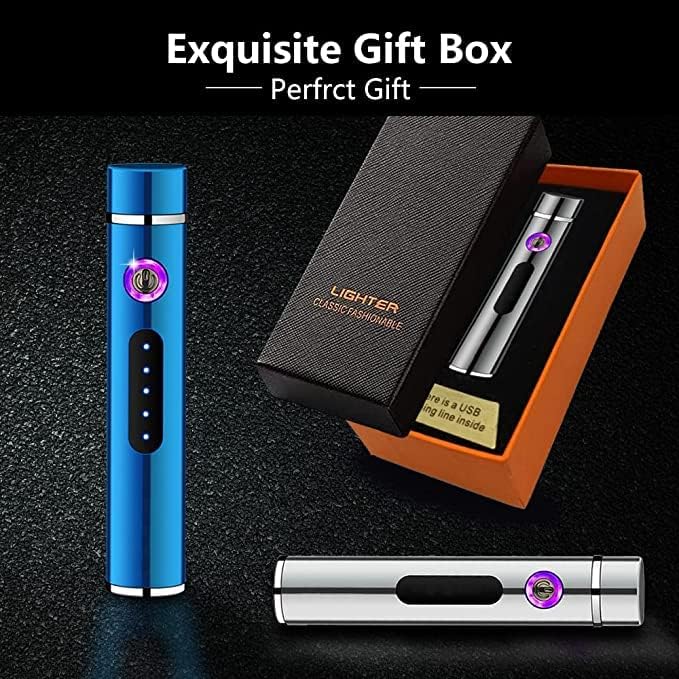 Miniatura 5 de Mini encendedor portátil, encendedor eléctrico recargable por USB, encendedor de plasma de doble arco sin llama, resistente al viento, sin butano,