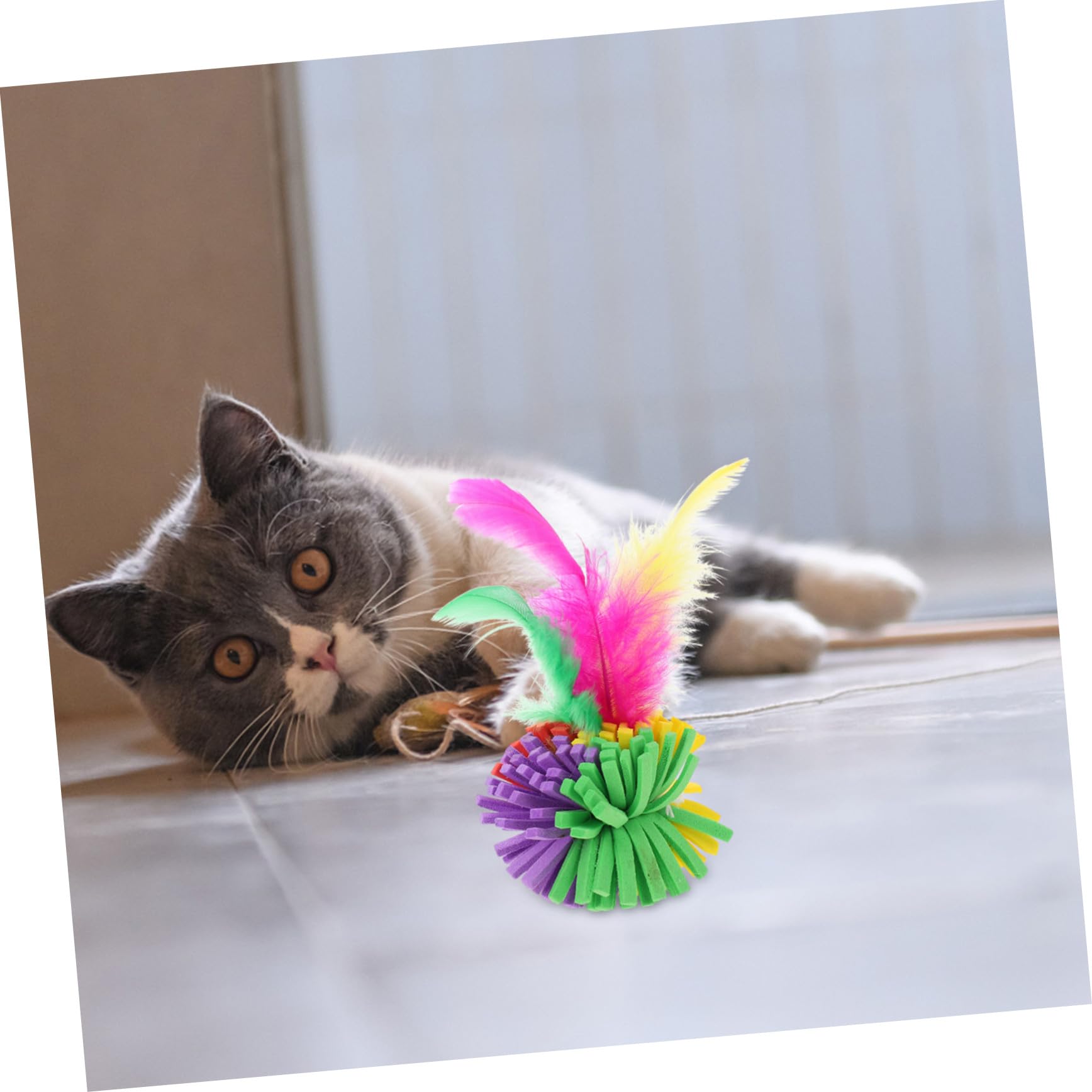 UPKOCH 4pièces Balles Colorées pour Chat Jouet de Suivi Lot de Balles Amusantes pour Chaton Jouet Interactif pour Chat