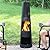Sunnydaze Outdoor Fireplace Chimenea - Outdoor Wood Burning Fireplace - Chiminea Fire Pit with Poker and Protective Cover - Black