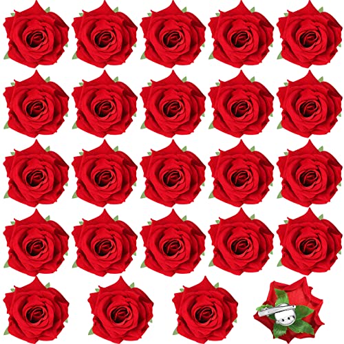 Pinces à cheveux rose rouge lot de 24 pour coiffure de mariage et fête