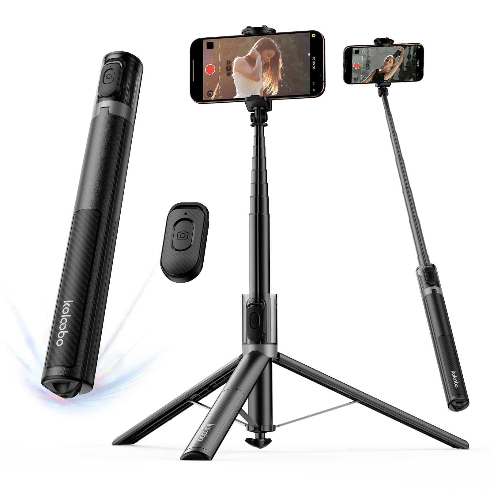 Amazon.com: KOLOOBO 67'' Automatic Phone Tripod, Auto-Open Selfie