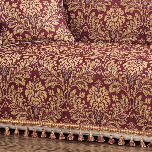 Loom-and-Mill-Luxury-Damask-Sofa-Covers-Elegant-Jacquard-Couch-Cover-Sofa-Throw-Cover-with-Tassels-for-2-3-Cushion-Couch-Sectional-Couch-Covers-Sofa-Slipcover-for-Dogs-Burgundy-red-71-X-118 Loom and Mill Luxury Damask Sofa Covers Elegant Jacquard Couch Cover Sofa Throw Cover with Tassels for 2 3 Cushion Couch Sectional Couch Covers Sofa Slipcover for Dogs Burgundy red 71 X 118