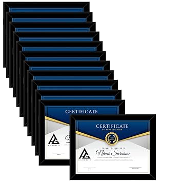 AG CRAFTS Photo Frame A4 Size For Wall Picture Frame For Home and Office Decoration (12 Set Photo Frame) (Black)