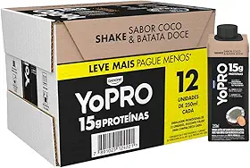 YoPRO Bebida Láctea UHT Coco com Batata-Doce 15g de proteínas 250ml - 12 unidades
