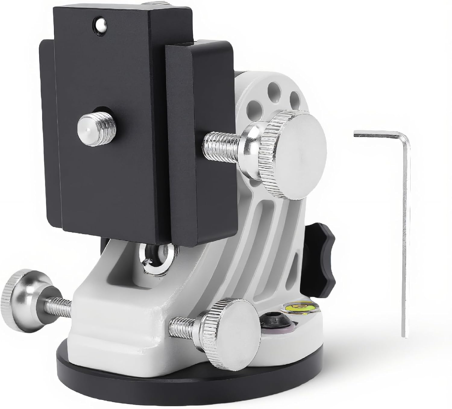 fosa Latitude Adjustment Base for Adults Astronomy, Telescope Tripod 3/8 Inch 0-90 Degree Adjustable Equatorial Mount, Equatorial Wedge Telescope Mount Latitude Base (Black White)