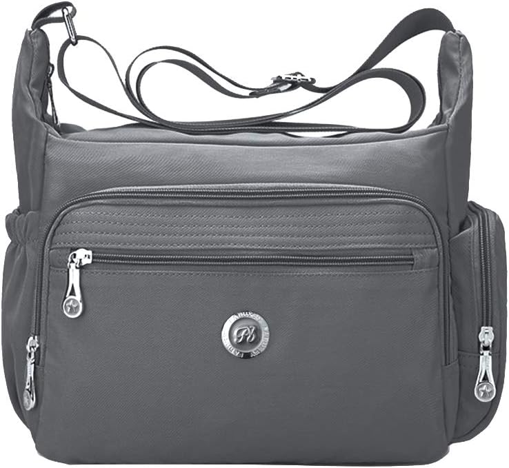 Crossbody Handbag for Women Organize Pack Shoulder Bag Messenger Purses (Grey)