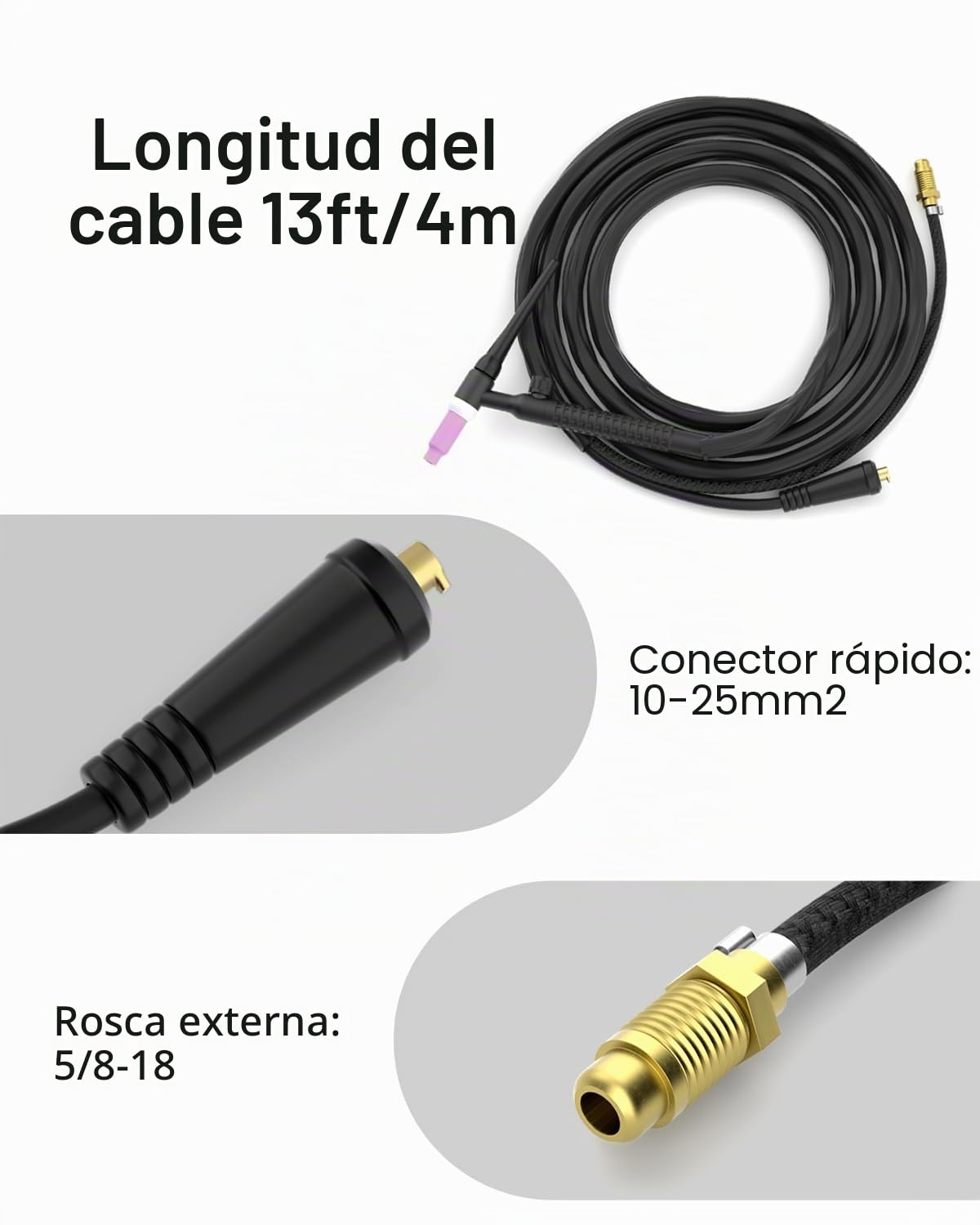 H HZXVOGEN WP17V antorcha de soldadura TIG 4M - antorcha TIG refrigerada por aire SR-17V TIG 140A-150A con conector rápido para soldadura TIG/Lift ARC
