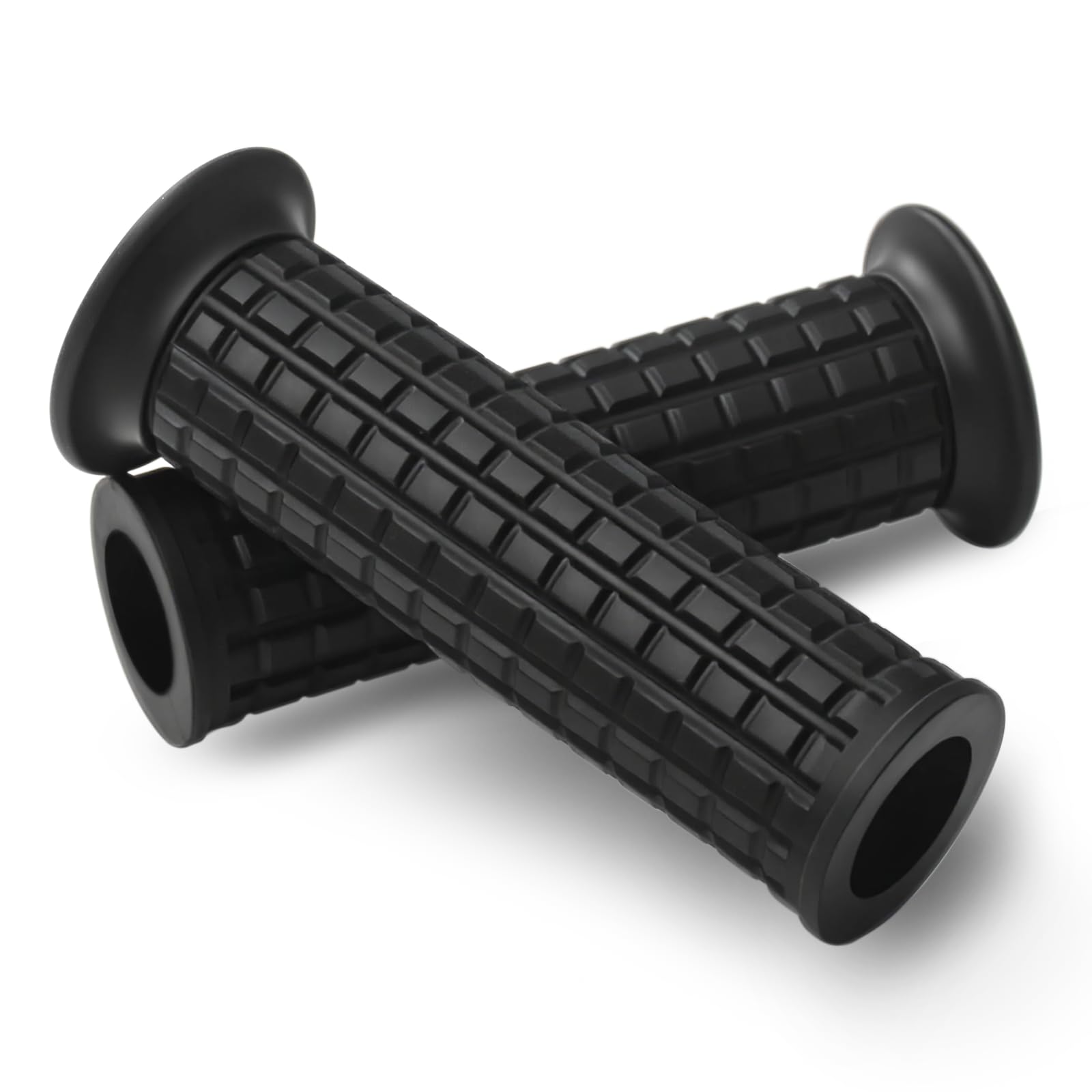 Universal Motorcycle Dirt Bike Handlebar Grips,Vintage Open End Anti Slip TPU Hand Grips for Cafe Racer Cruiser Dirtbike Bar End Mirrors Not for