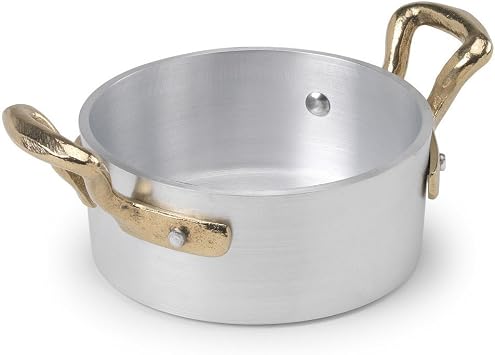 Pentole Agnelli 1932 Collection Casserole Pot with 2 Handles, Diameter - 10 Cm., Colour - Silver