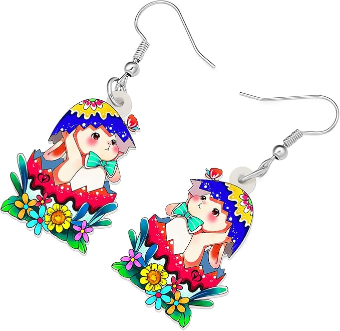 1 Paire De Boucles D'oreilles Pendantes D'oreilles De Lapin En Forme D