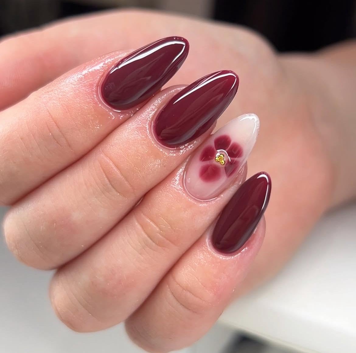 HAPPY FINGERS Fake Nails – Pack of12 Handmade Almond Shape With Red Flower Artificial Nails for Girls | Pre-Designed Reusable Press-On Nail Tips | Decorative Colored Nails (Cherry Desire)-image-5