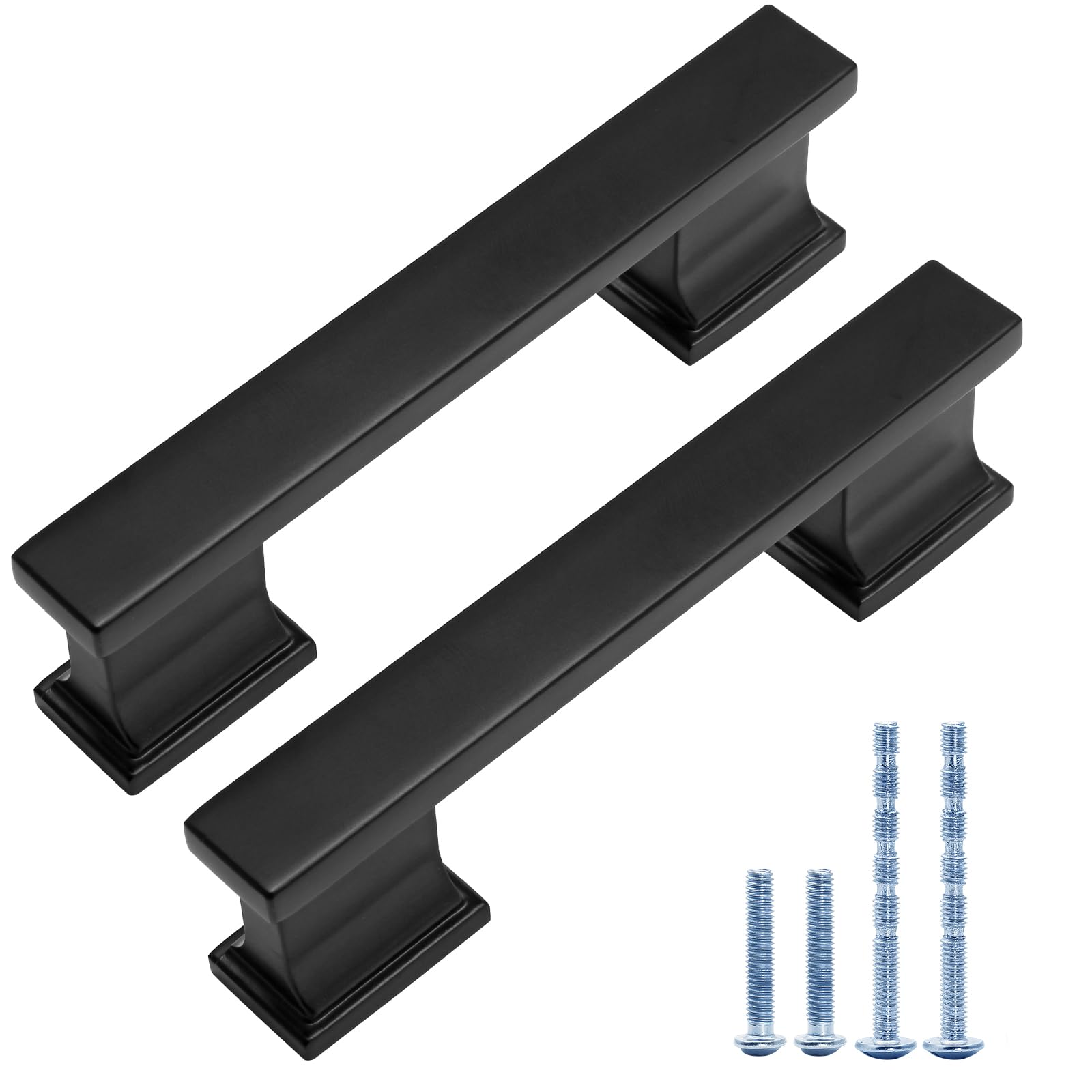 Waziaqoc 10 Pack Matte Black 3 Inch (76mm) Hole Centers Kitchen Cabinet Pulls, Kitchen Handles Hardware for Cabinets Cupboard Handles Drawer Pulls